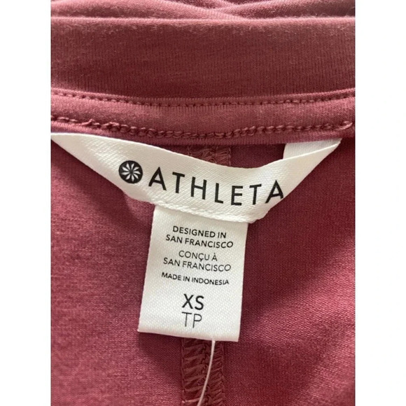 NWT Athleta Effortless Tee Dress Sheath Berry Rose Size Extra Small XS New - Picture 4 of 5